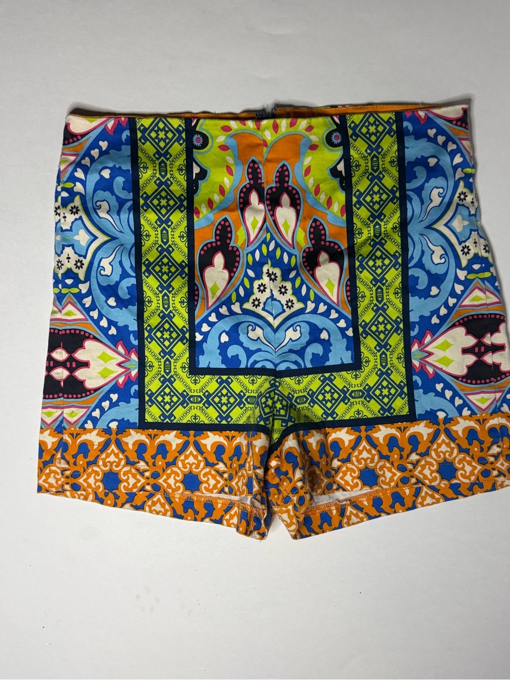 Flying Tomato Multicolor Patterned Bike Shorts - Blue, Orange & Lime